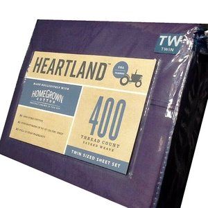 brand new PURPLE Heartland 400 Thread Count 100% Cotton Sateen TWIN Sheet Set